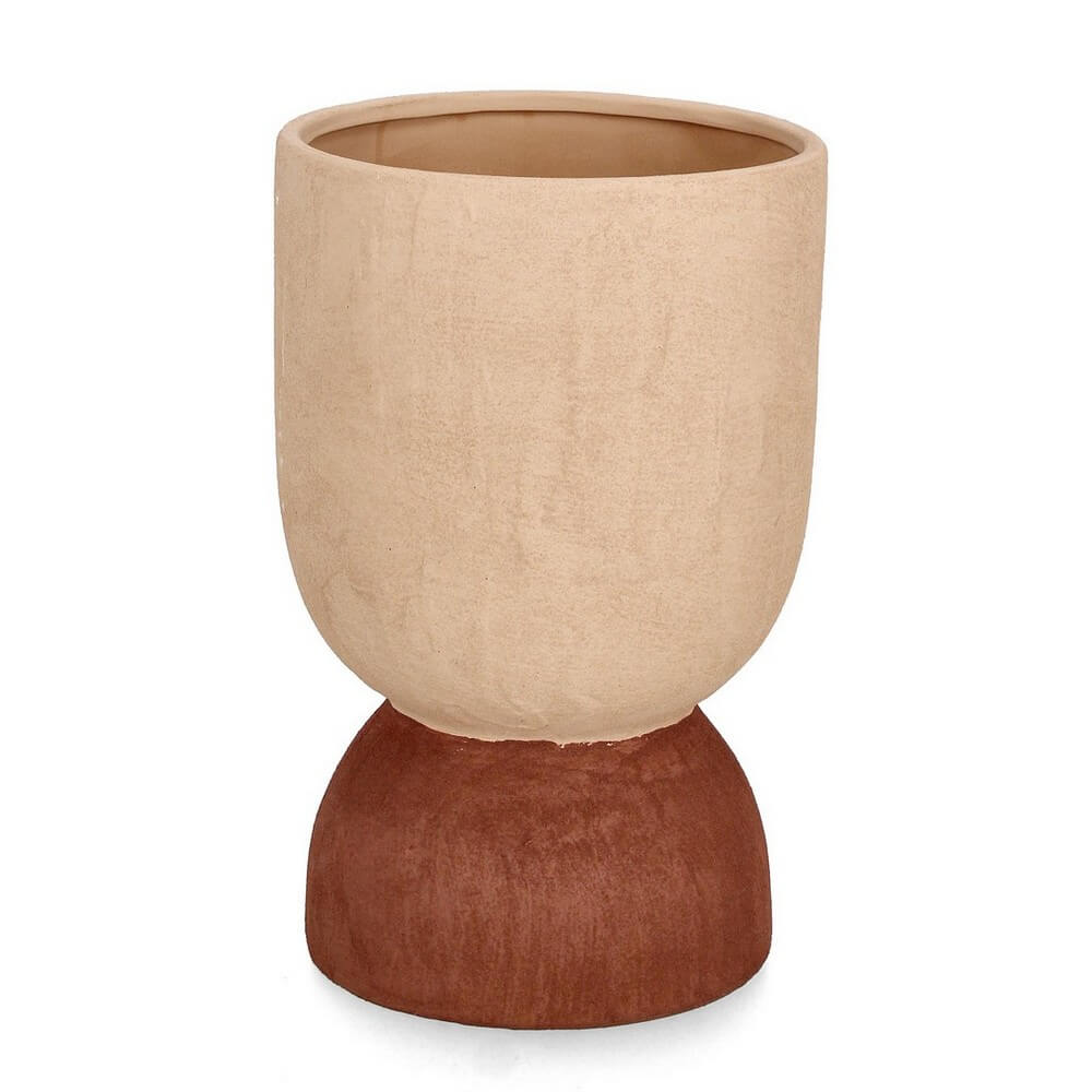 Vaso da Fiori Alto in Terracotta Bicolore con Base Tonda - HECTOR