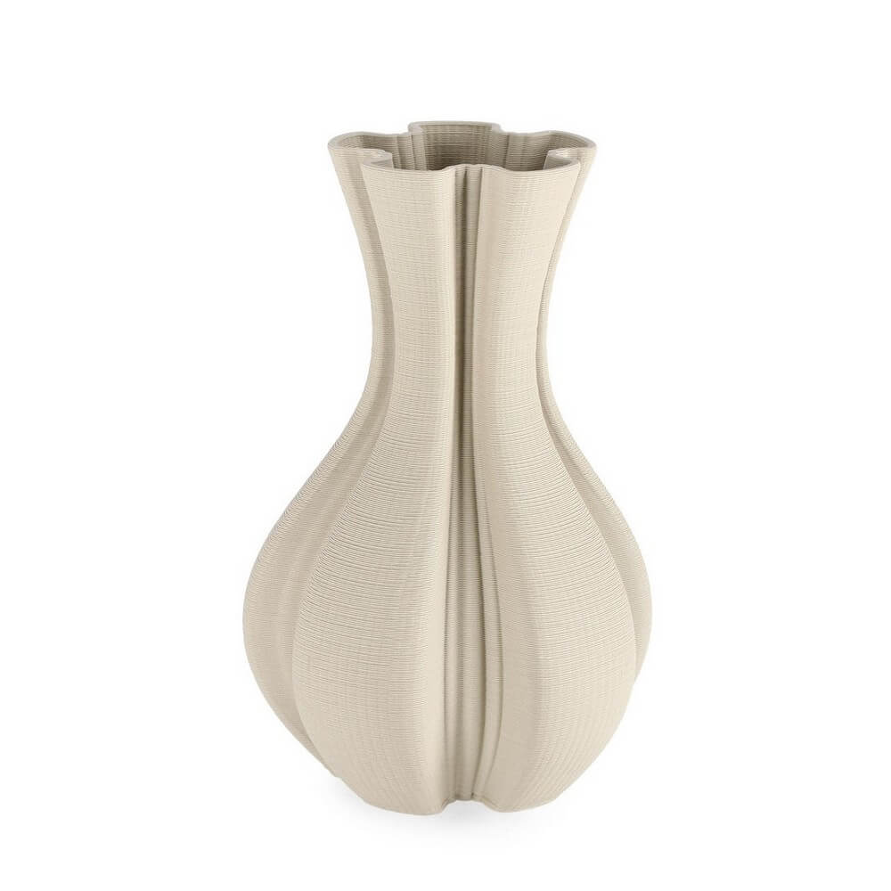 Vaso decorativo in ceramica stampata 3D forma organica beige - REIKO