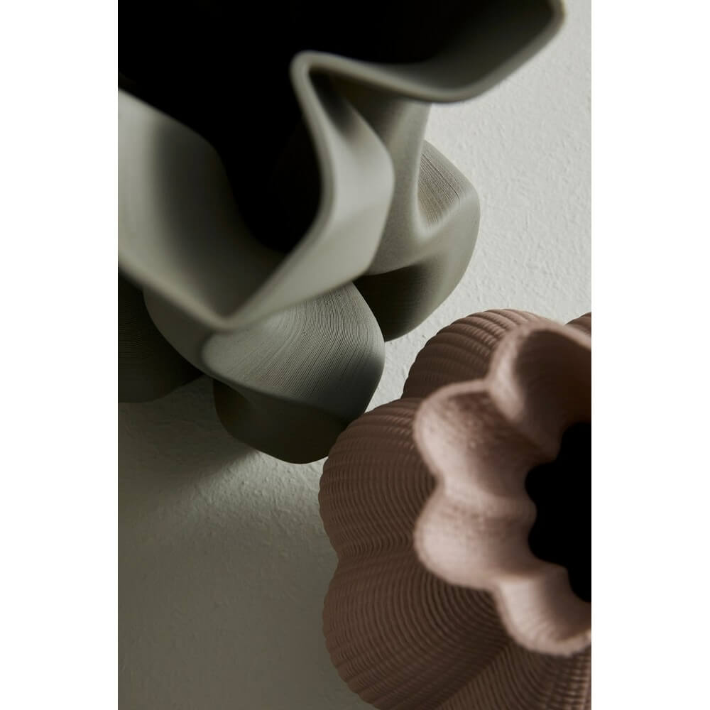 Vaso tondo in ceramica stampata 3D colore rosa antico D25 - REIKO