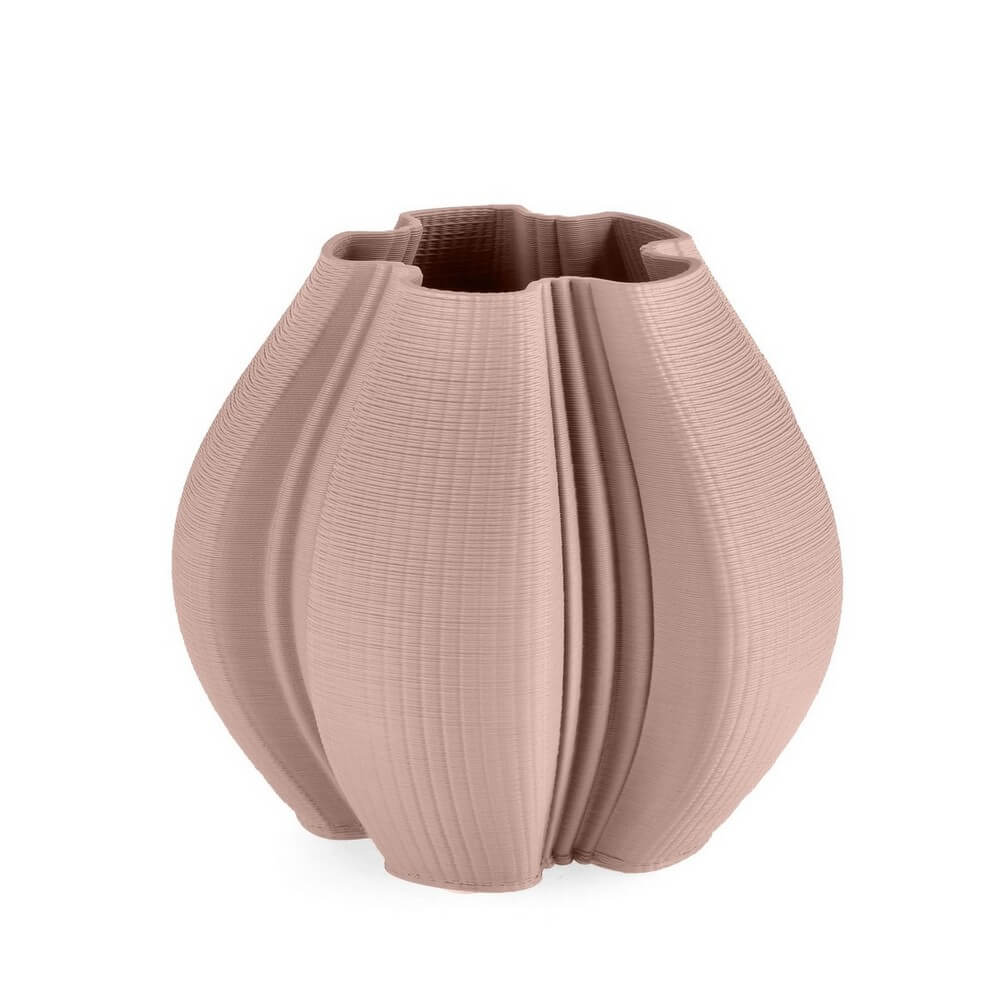 Vaso tondo in ceramica stampata 3D colore rosa antico D25 - REIKO