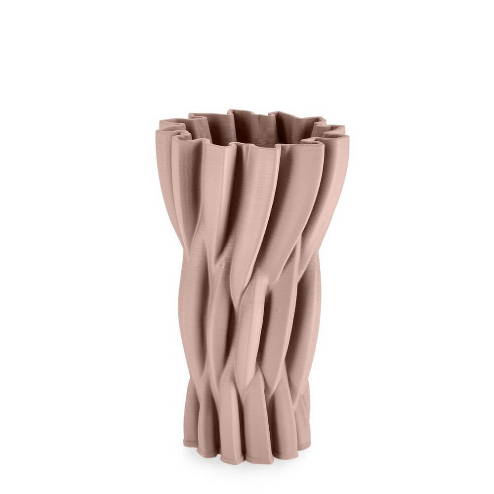 Vaso decorativo in ceramica stampata in 3D forma organica rosa - REIKO