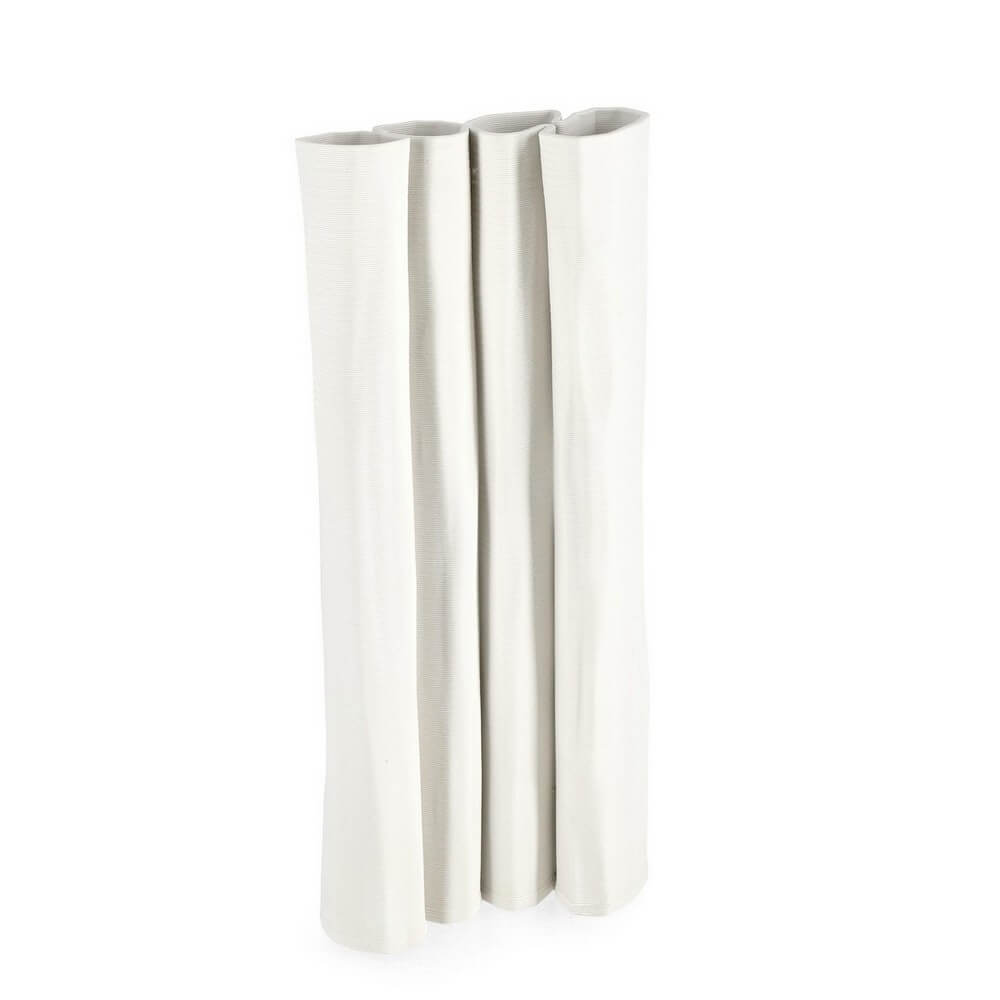 Porta Vaso in Ceramica Stampata in 3D Bianco Rettangolare - MISA