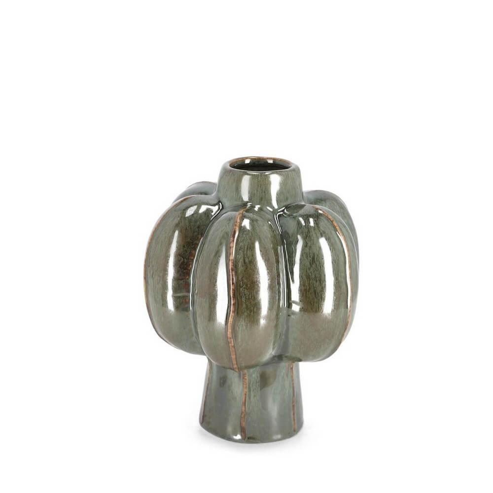 Vaso in Gres Fatto a Mano Forma Cactus Verde H23 cm - NEILOS