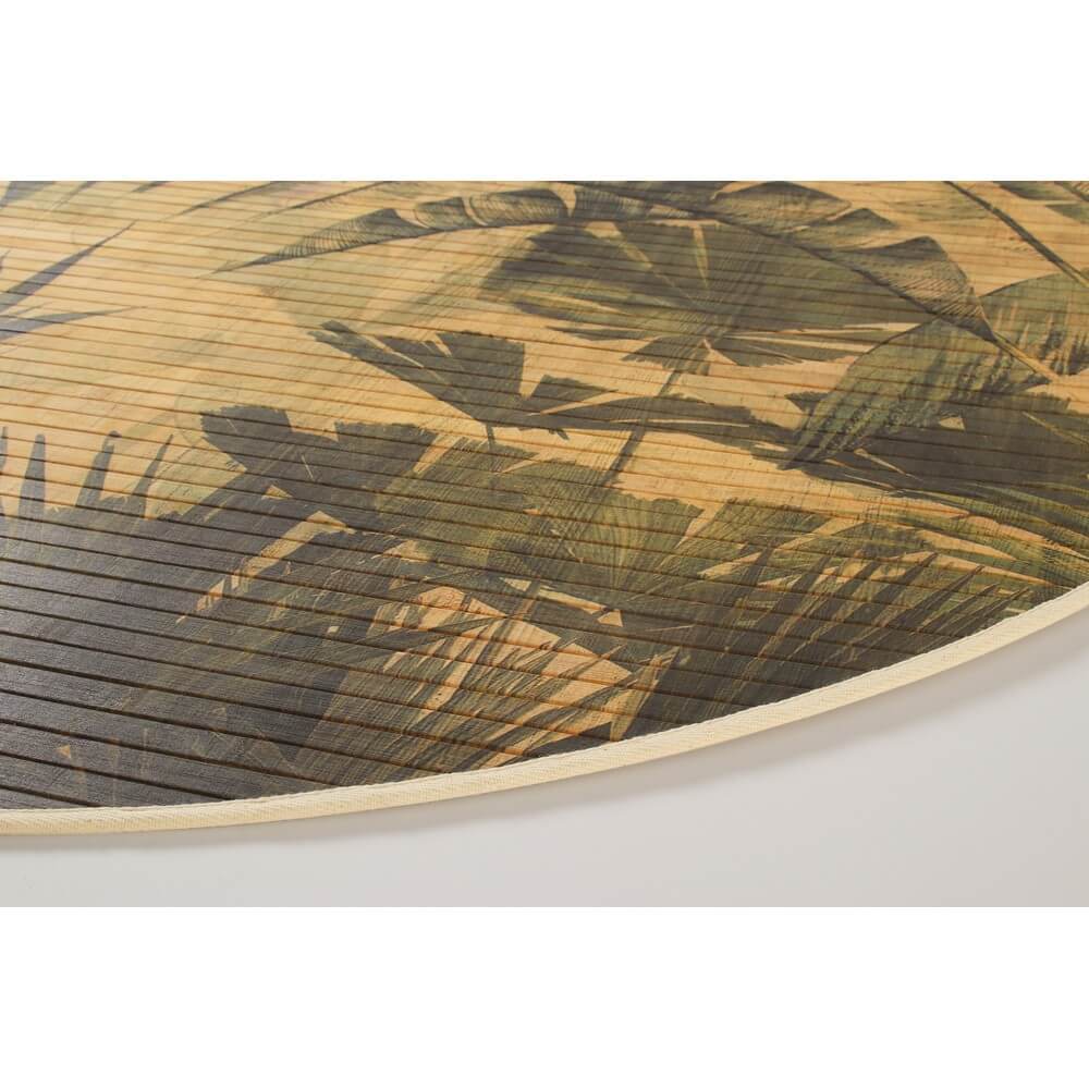 Set di 6 Tappeti Rotondi in Bamboo con Motivo Tropicale D120 - STARDUST