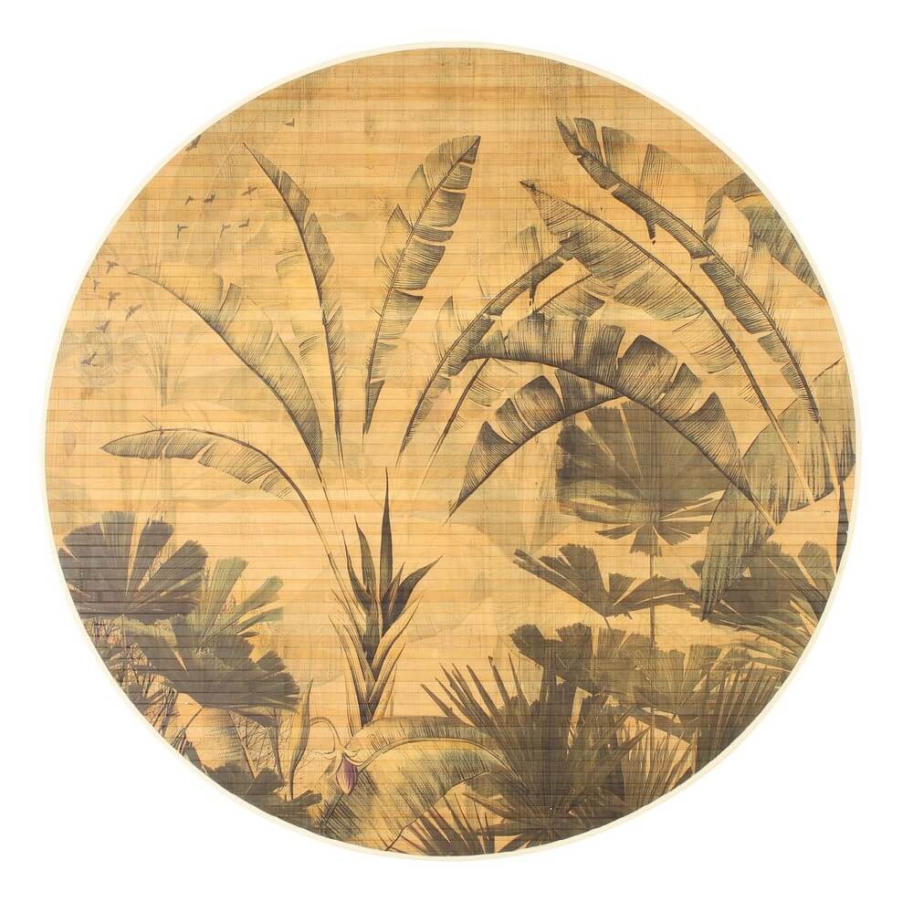 Set di 6 Tappeti Rotondi in Bamboo con Motivo Tropicale D120 - STARDUST
