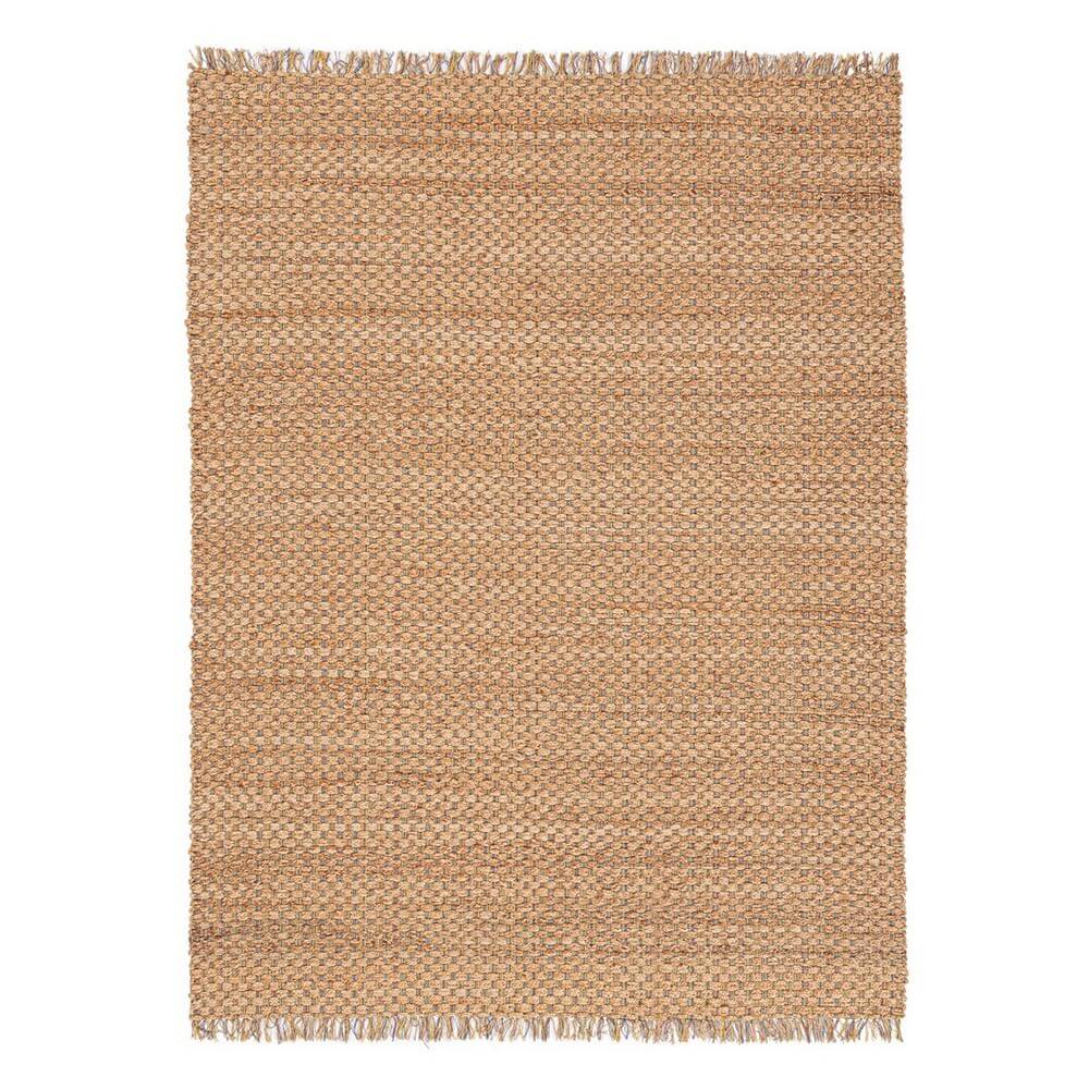 Tappeto in Iuta e Cotone Intrecciato a Mano con Frange 200x300 - RUANDA