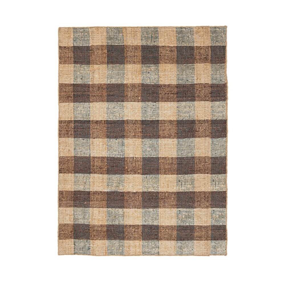 Tappeto in Iuta Artigianale a Quadri 160x230 cm - RUANDA