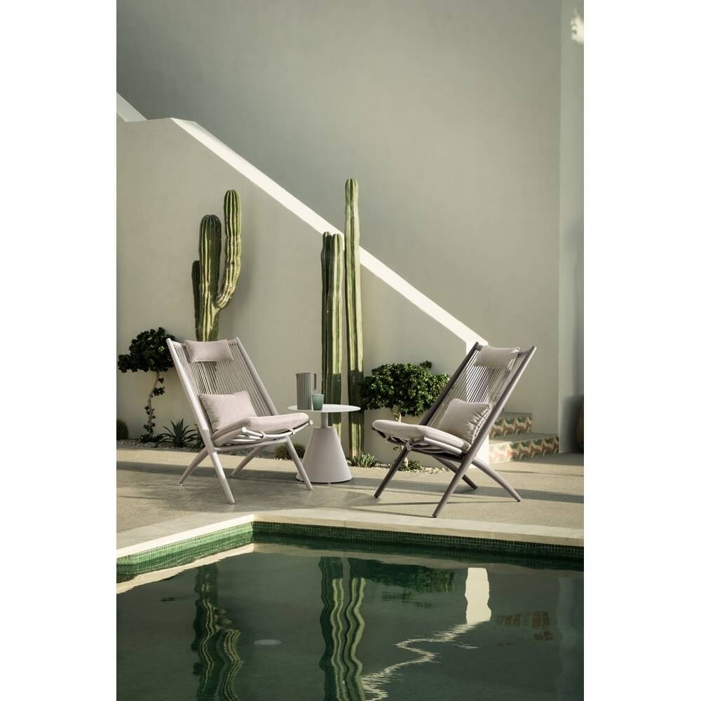 Set di 2 Poltrone Lounge da Esterno con Cuscini in Alluminio e Corde - ISOLDE