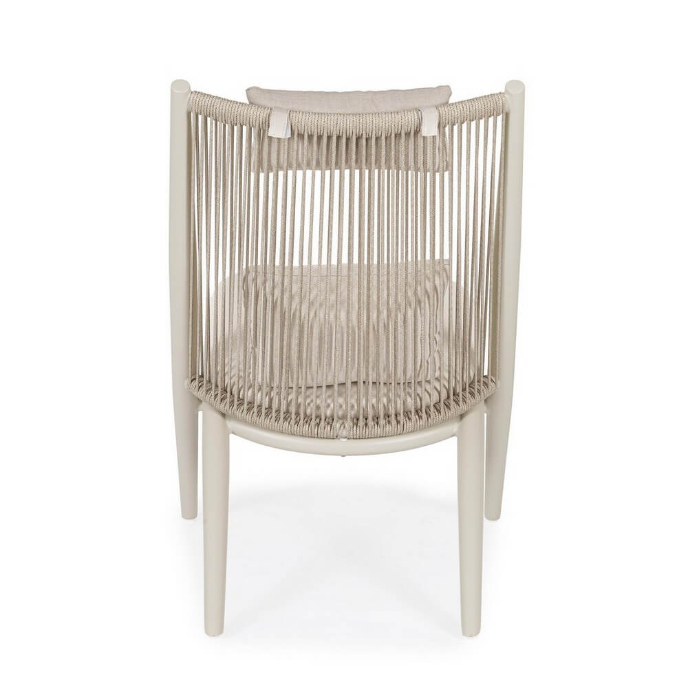 Set di 2 Poltrone Lounge da Esterno con Cuscini in Alluminio e Corde - ISOLDE
