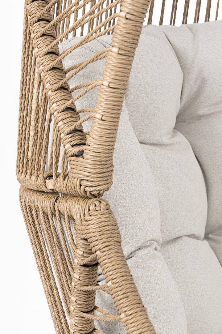 Poltrona da Esterno Girevole con Cuscino in Rattan Sintetico - PALAWAN