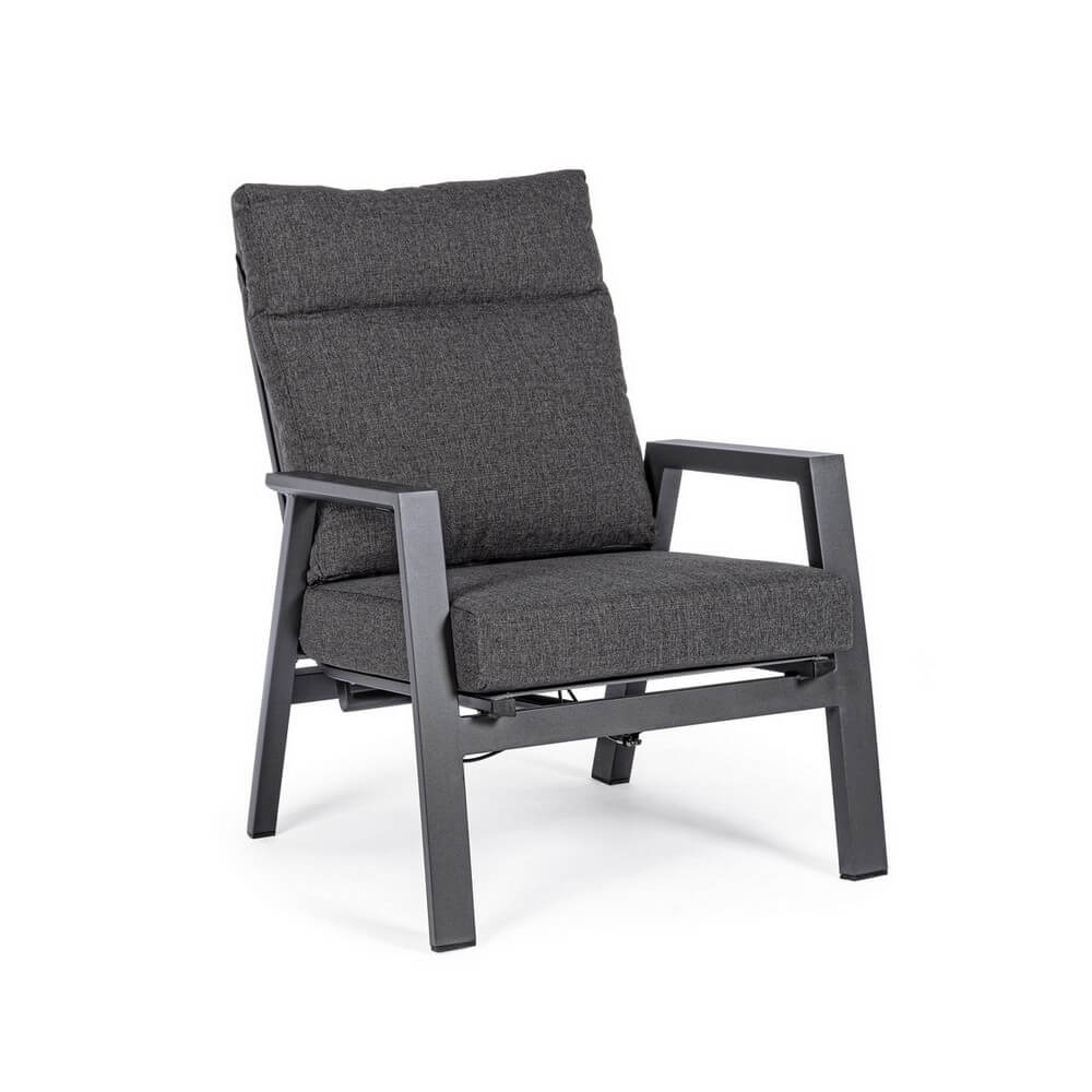 Set di 2 Poltrone Reclinabili da Esterno con Cuscini in Alluminio - NERISSA