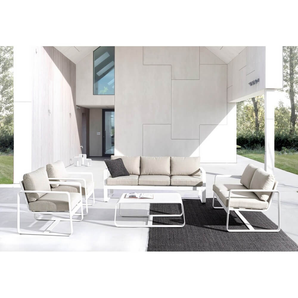 Tavolino da giardino in alluminio bianco 105x62 cm - SERENADE