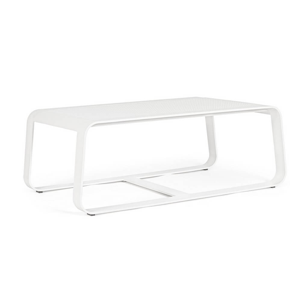 Tavolino da giardino in alluminio bianco 105x62 cm - SERENADE