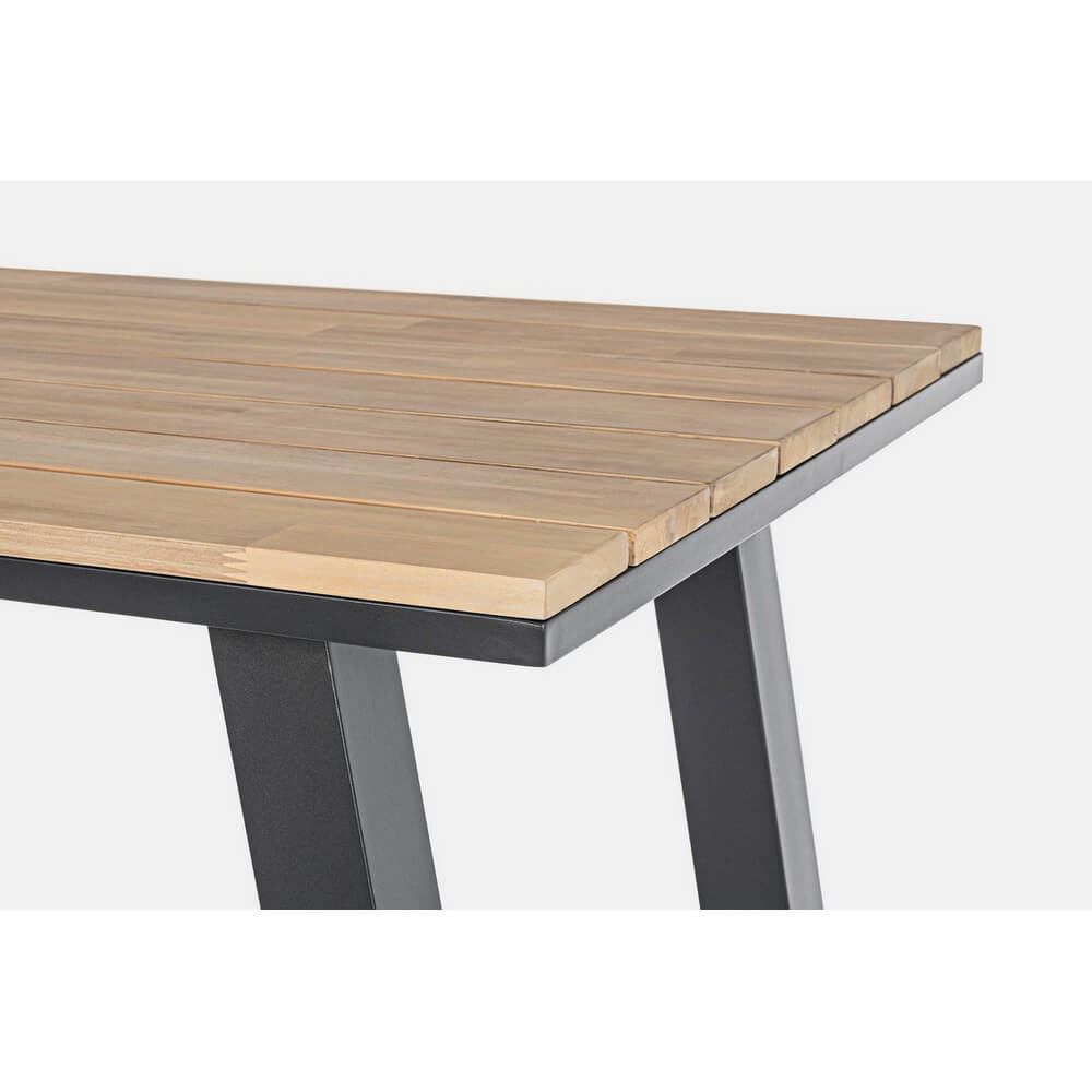Tavolo bar alto da esterno in alluminio effetto legno 131x73 cm - NAVIGATOR