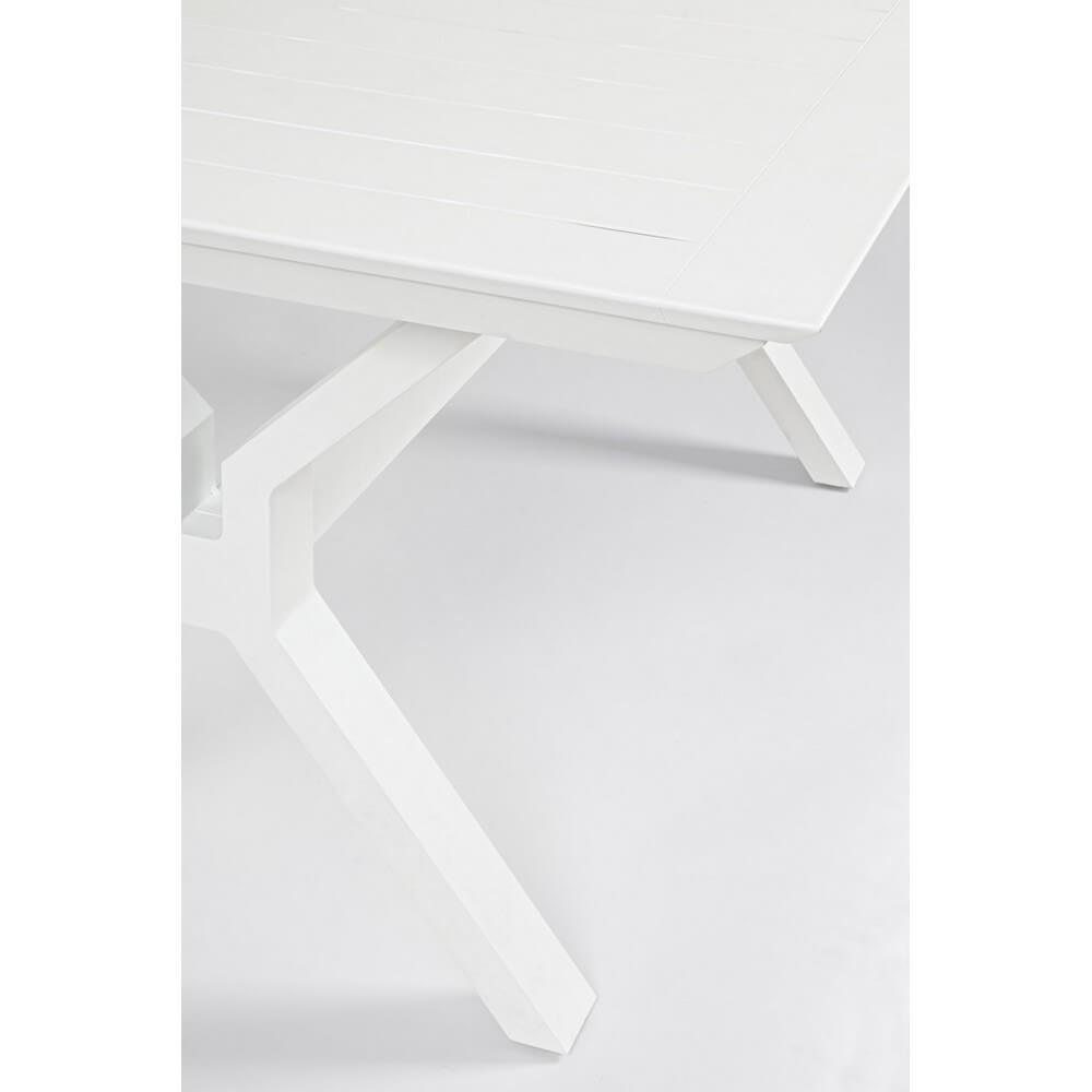 Tavolo da giardino allungabile in alluminio bianco 180-240x100 cm - CALYTHOR