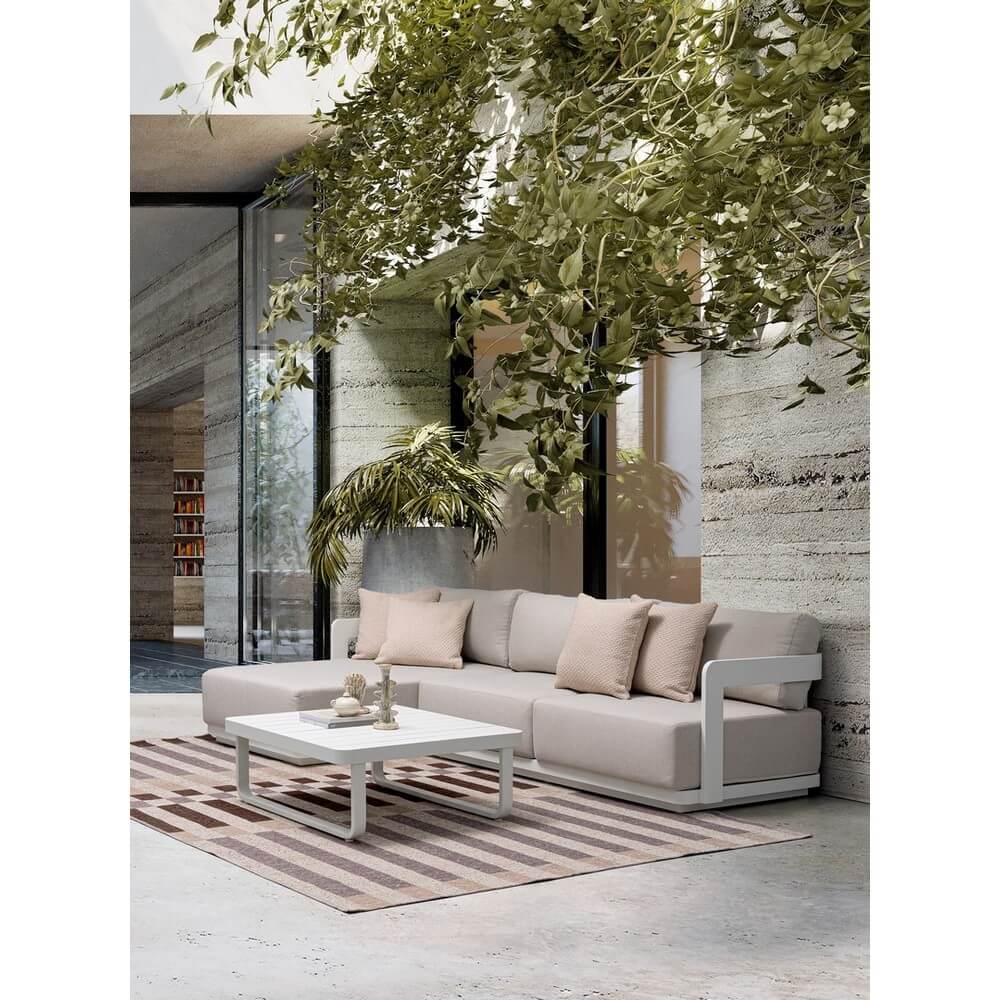 Set Salotto da Esterno con Chaise Longue e Tavolino in Alluminio - MARIEL