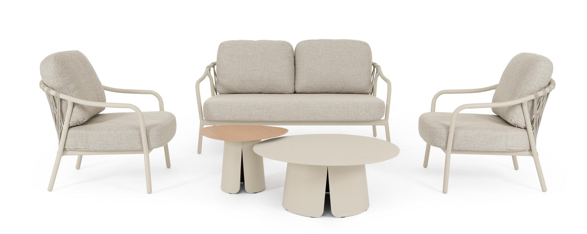 Set da 3 Posti Salotto da Esterno in Alluminio con Cuscini - EDVIGE