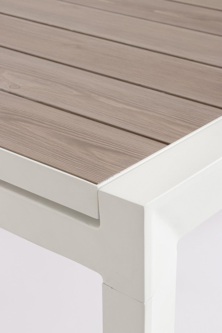 Tavolo da Giardino Allungabile in Alluminio Effetto Legno 160-240x100 cm - BELMAR