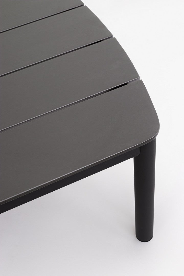 Tavolino da esterno in alluminio con piano a doghe 115x68 cm - FENIX