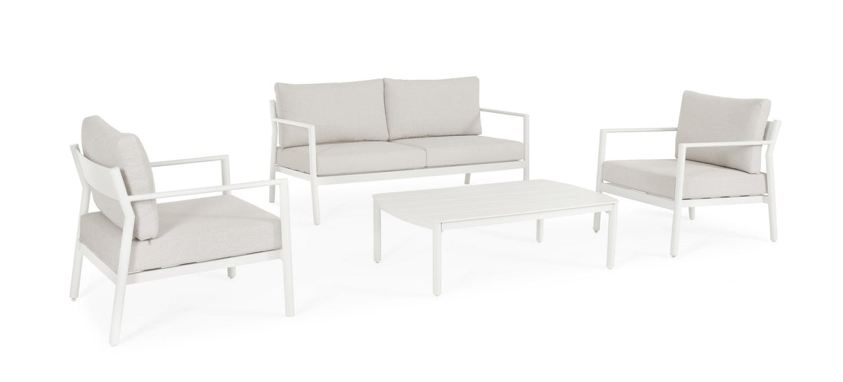Set da 4 Pezzi Salotto da Giardino in Alluminio con Cuscini Vapor - SIRIUS