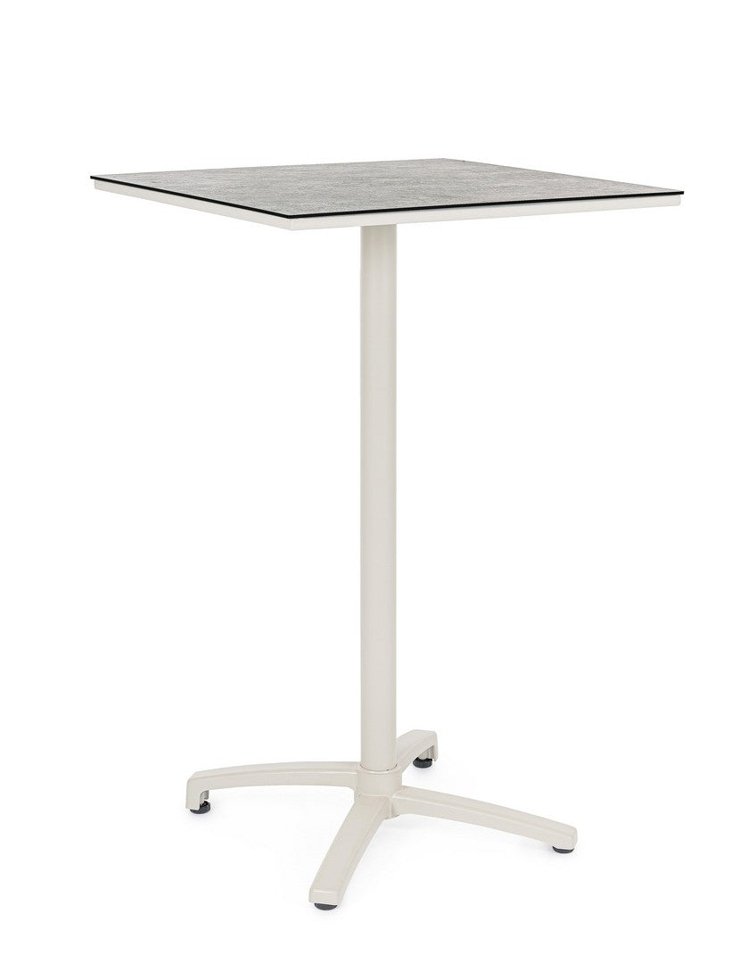 Tavolo bar alto pieghevole 70x70 in alluminio con piano HPL - CLARET