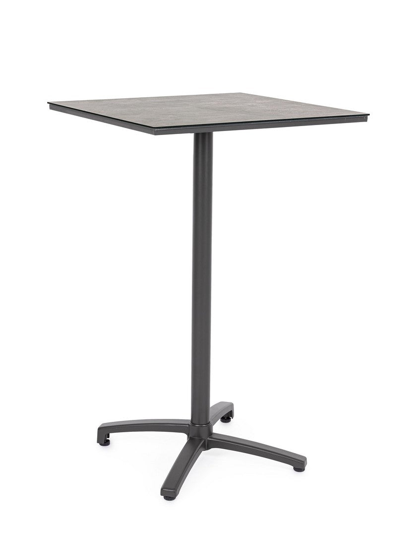 Tavolo Bar Alto Pieghevole 70x70 Piano HPL Base in Alluminio - CLARET