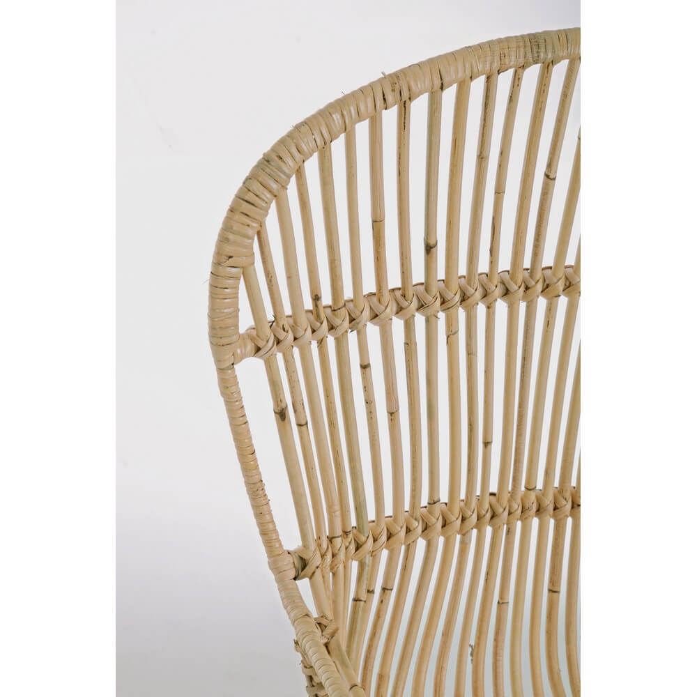 Set di 4 Poltrone in Rattan Intrecciato con Gambe in Acciaio - TATIANA