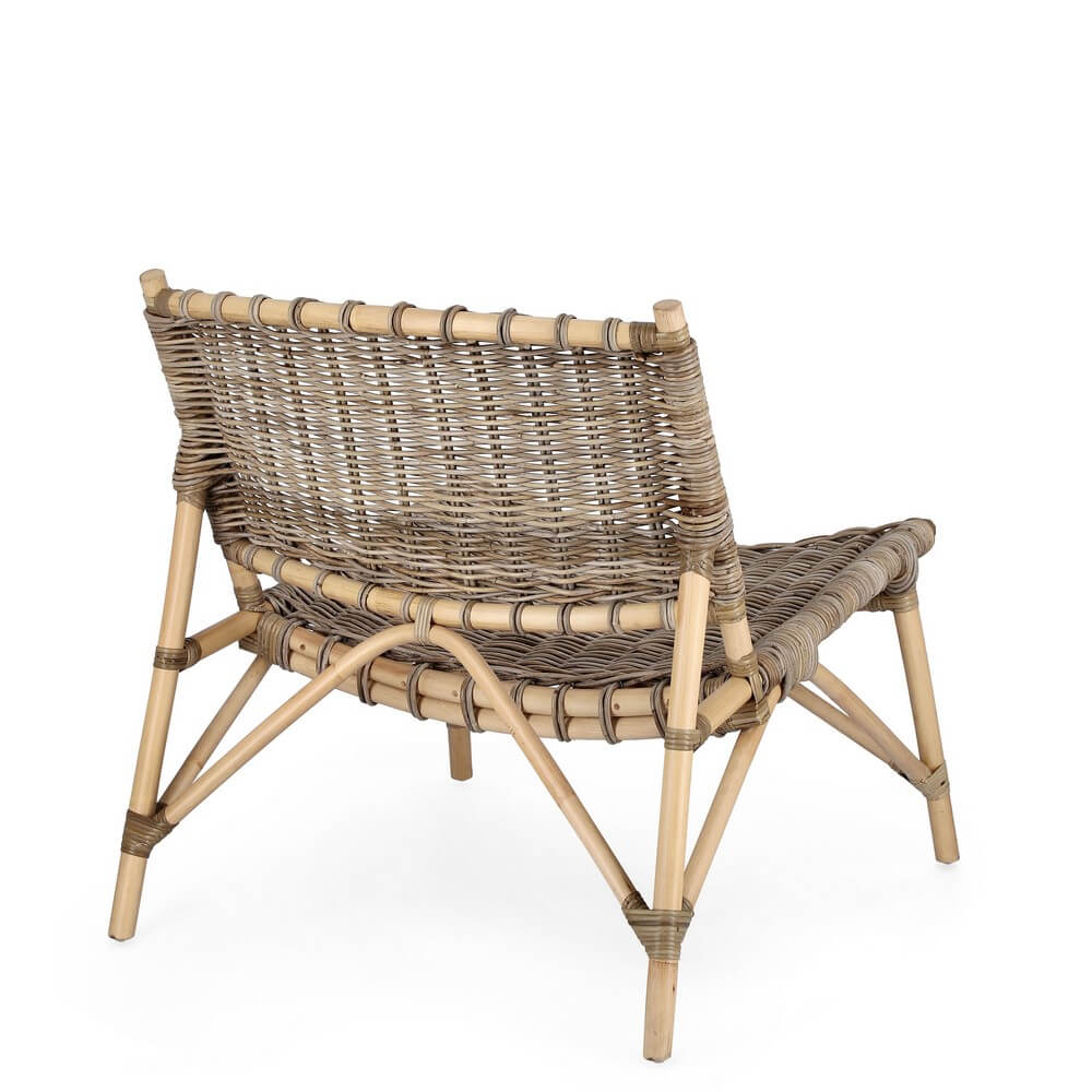 Poltrona Lounge in Rattan Intrecciato Kubu Stile Naturale - MIRABELLE