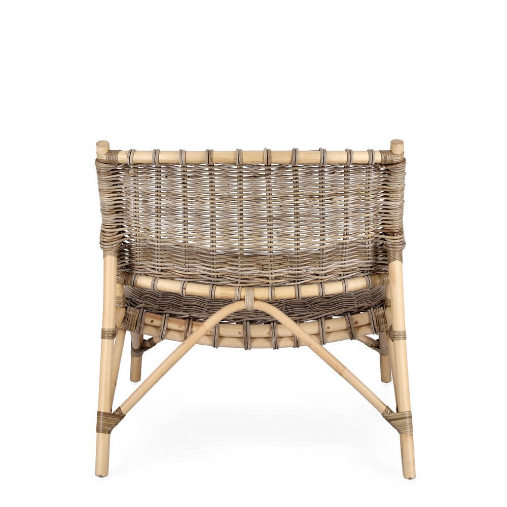 Poltrona Lounge in Rattan Intrecciato Kubu Stile Naturale - MIRABELLE