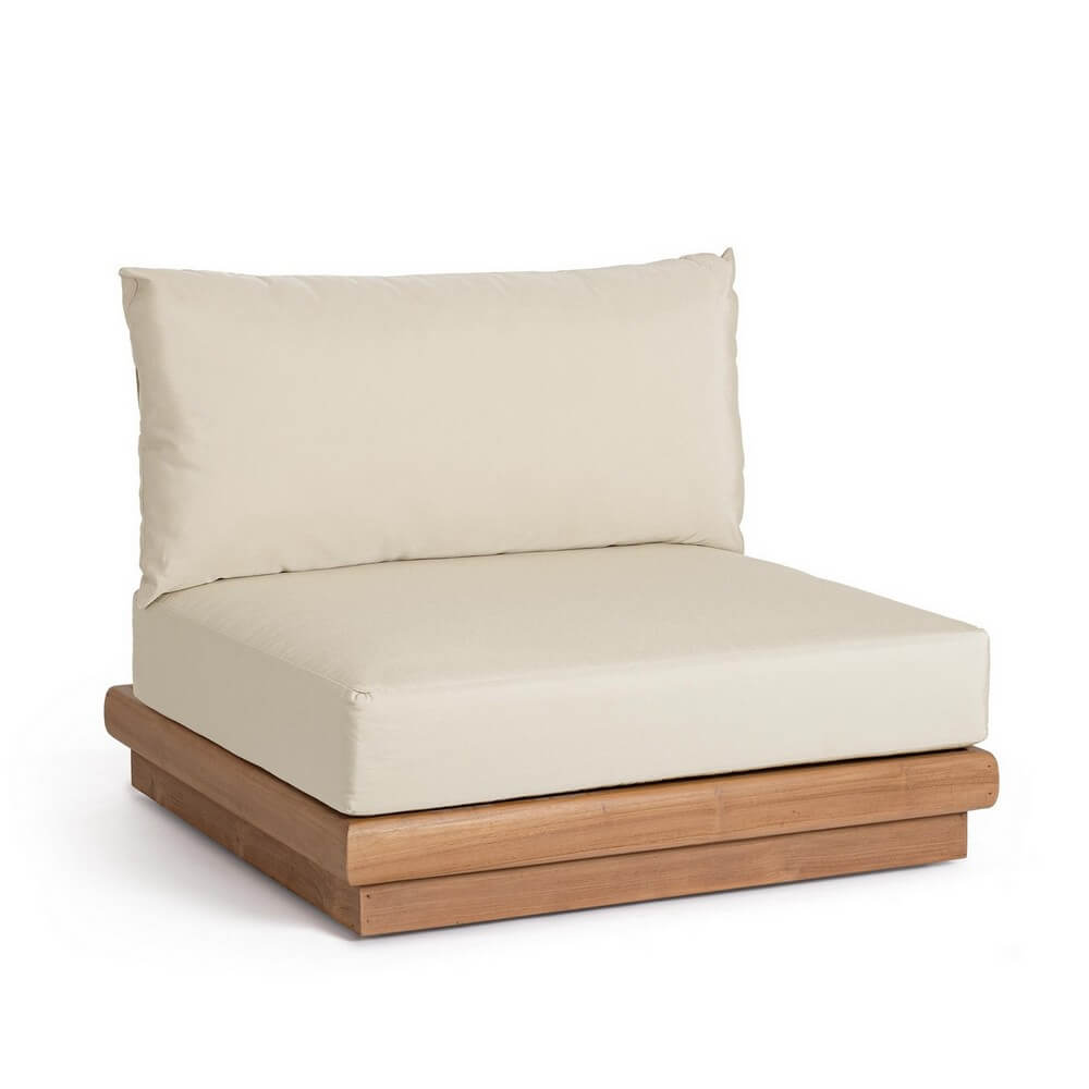 Poltrona da Esterno in Teak con Cuscini Idrorepellenti - SERELIS
