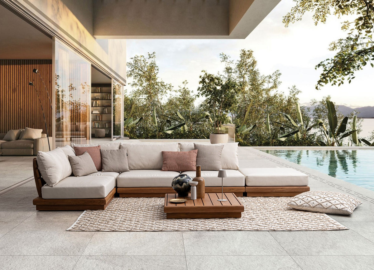 Tavolino da Giardino Quadrato in Legno Teak 94x94 cm - DELGADA