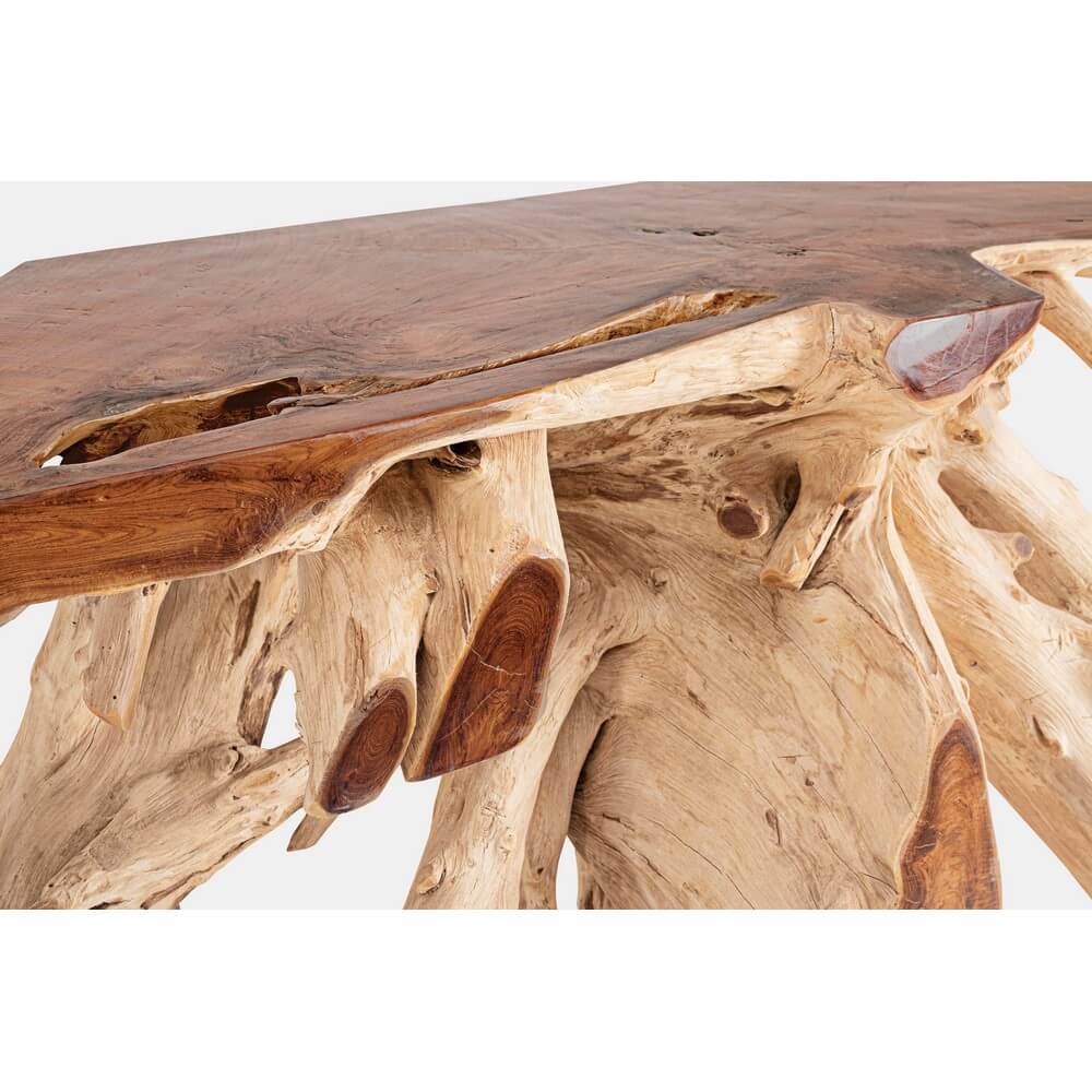 Consolle in Radici di Teak Naturale Artigianale 120x45 cm - ROSE