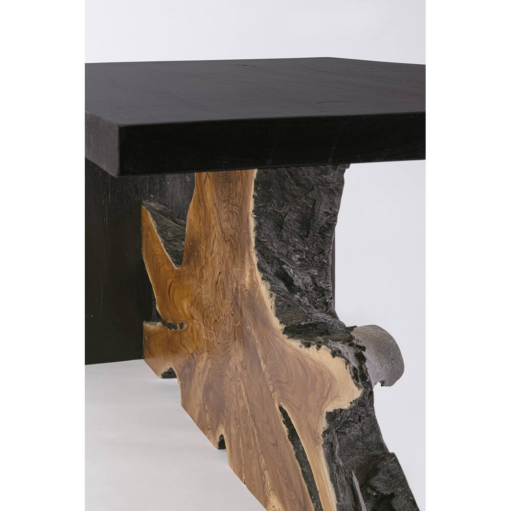 Tavolino da Salotto in Radici di Teak e Legno Suar Nero - MIA