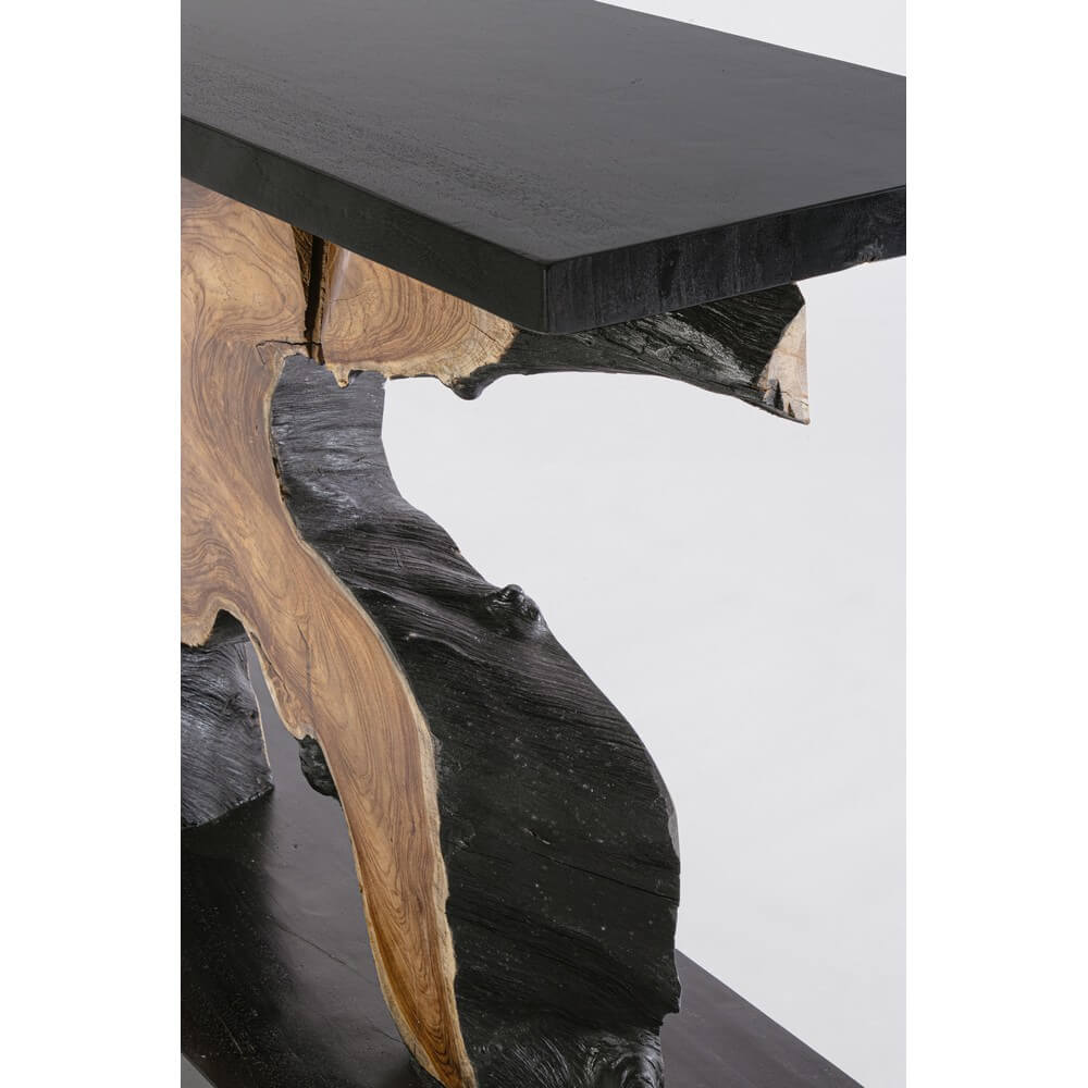 Consolle in Radica di Teak e Legno Suar Naturale 150x40 - MIA