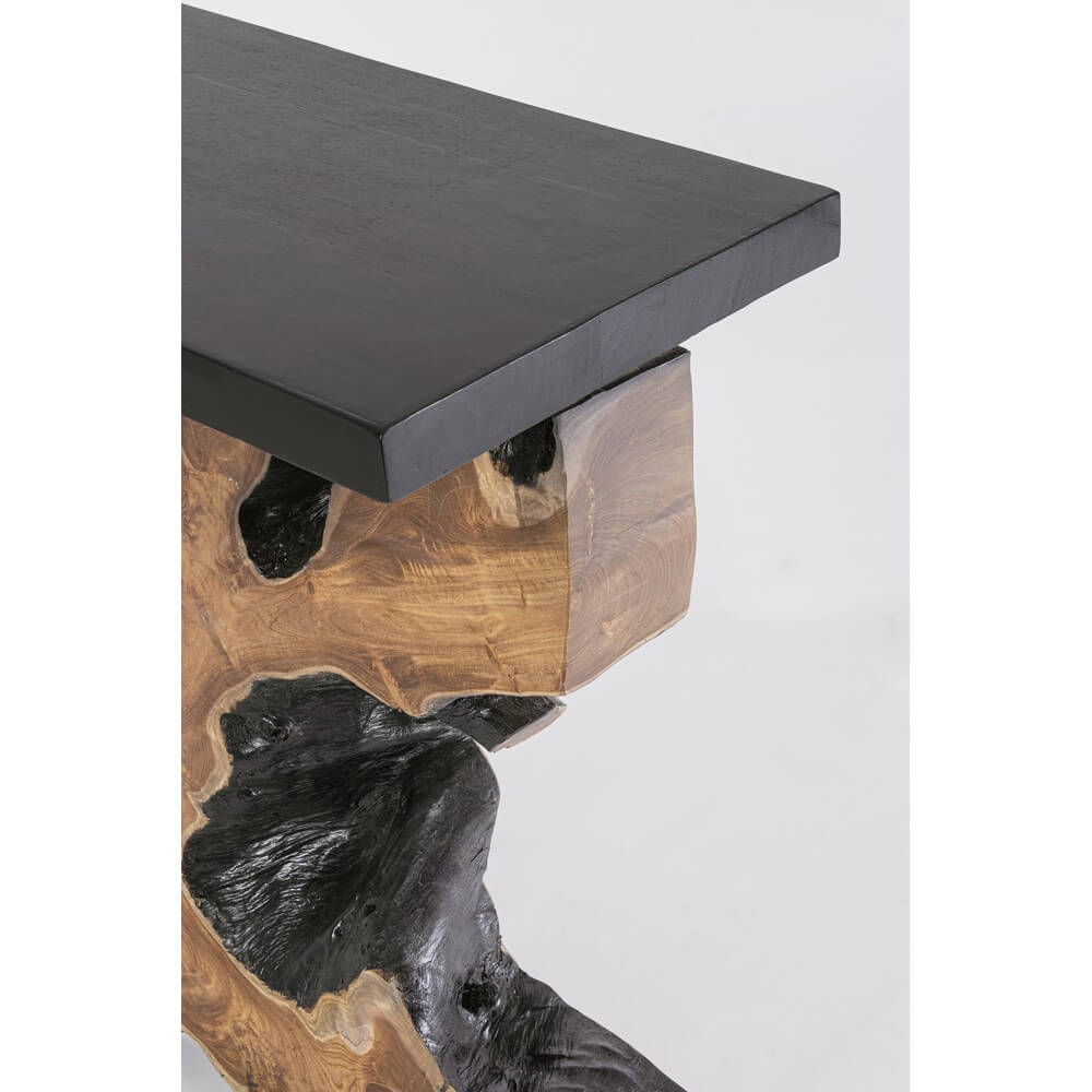 Consolle in Radici di Teak e Legno Suar Artigianale 100x35 - MIA