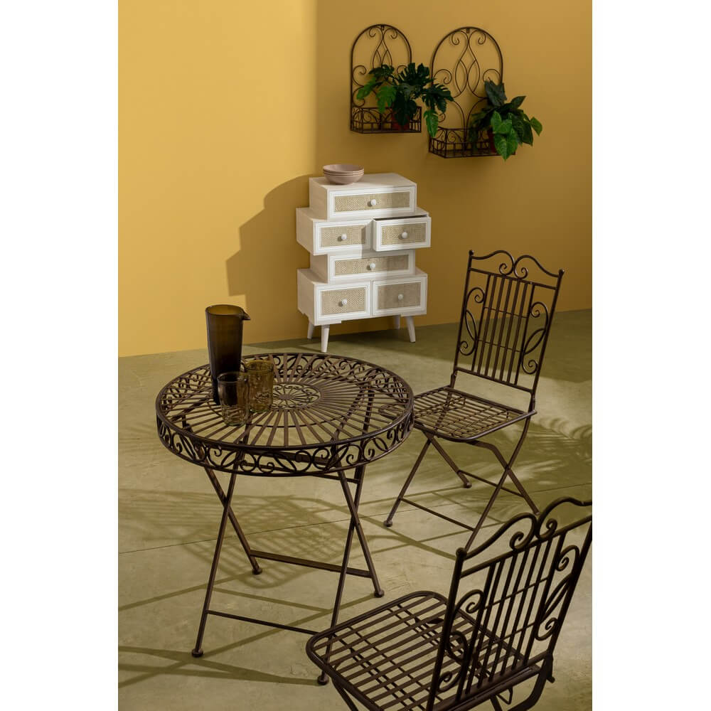 Set di 4 Porta Fiori da Parete in Acciaio Stile Vintage Marrone - EMMA