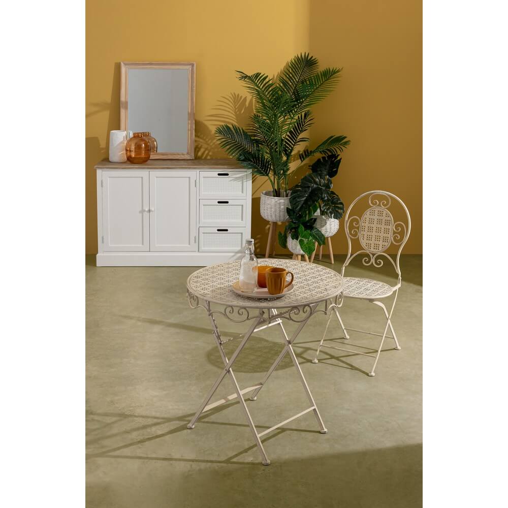 Set di 2 Sedie Pieghevoli da Giardino in Acciaio Stile Shabby - IRENE