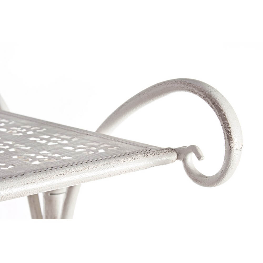Appendiabiti in metallo bianco con 2 ripiani e grucce stile shabby chic - IRENE