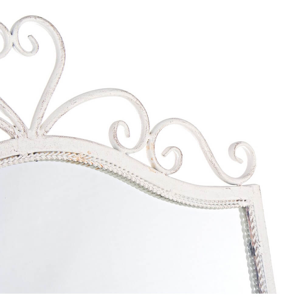 Specchio da Terra Pieghevole in Metallo Bianco Stile Romantico - IRENE