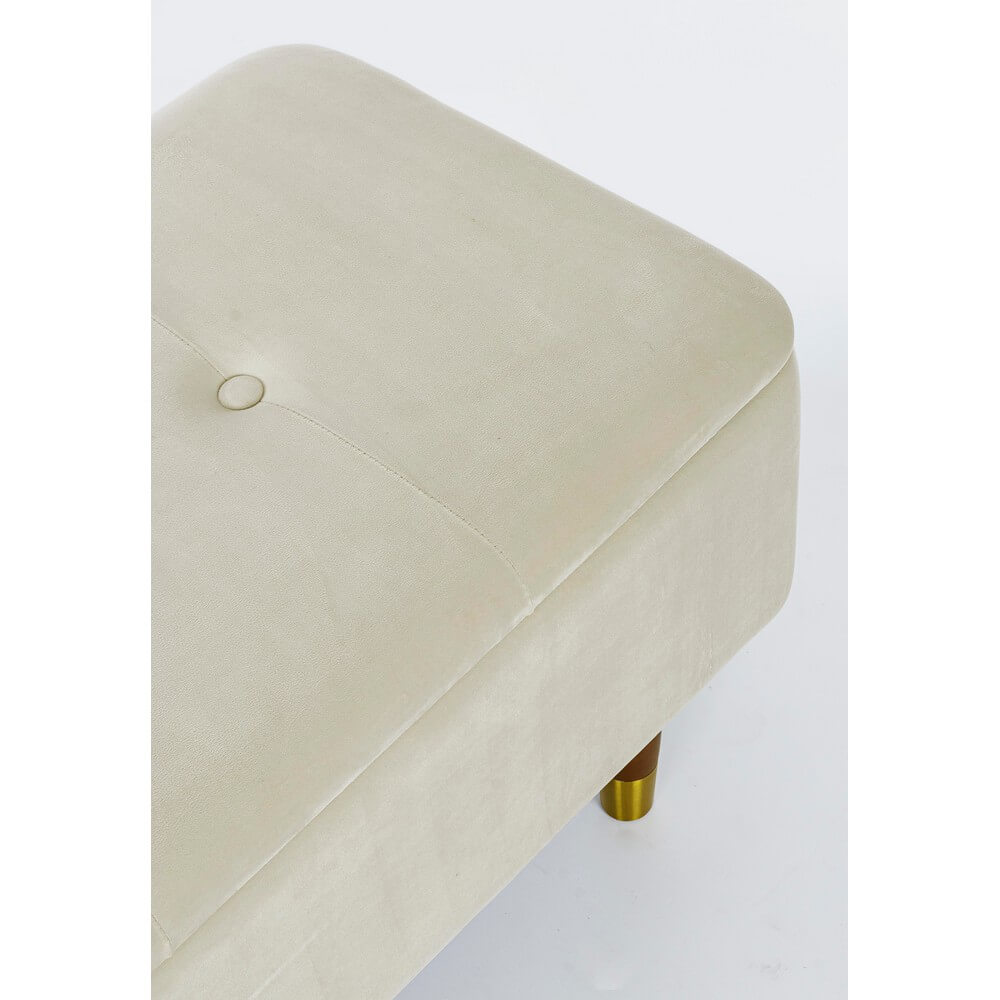 Panca contenitore imbottita in velluto con gambe in legno - COMFY