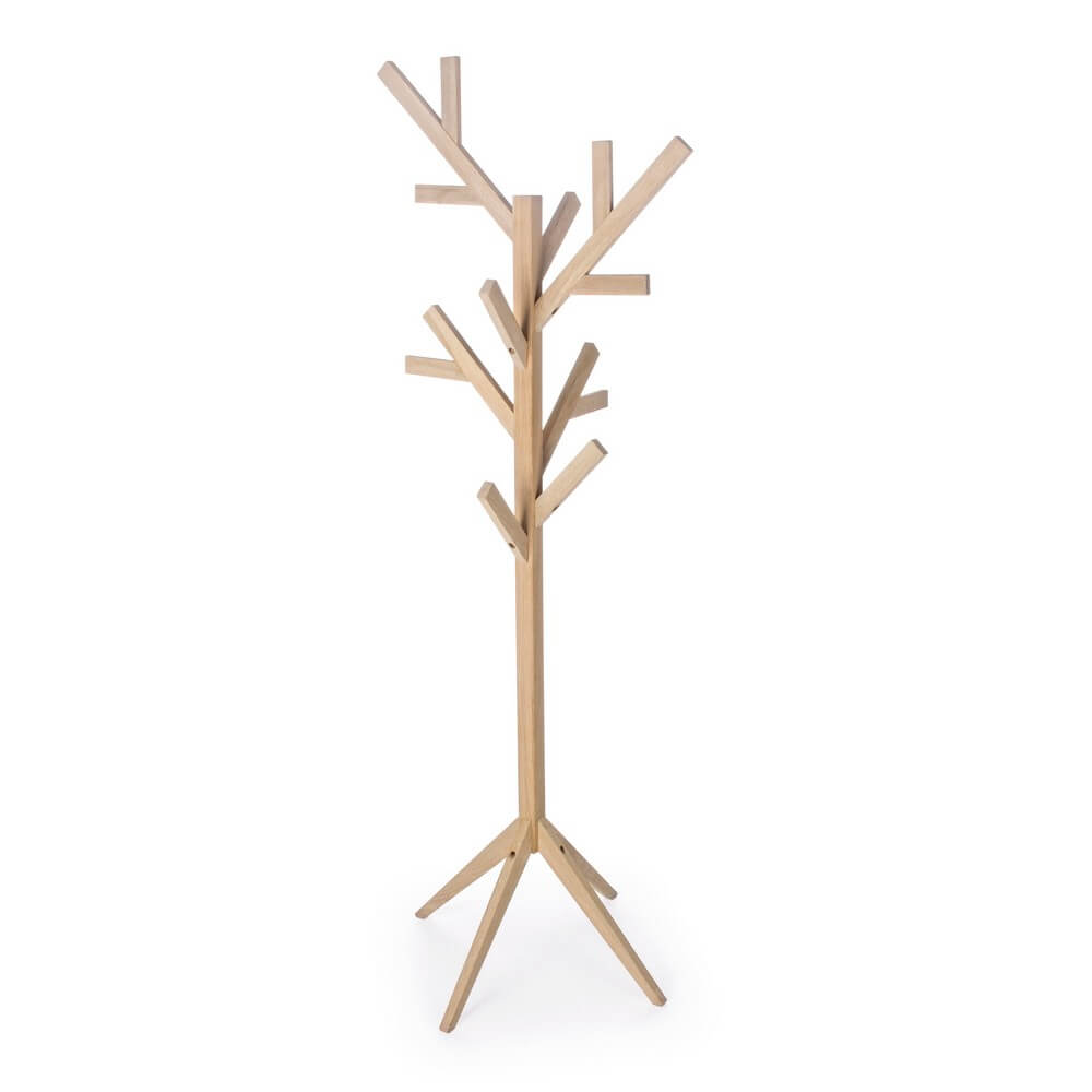 Appendiabiti da Terra a Forma di Albero in Legno di Quercia - ORIZZONTE