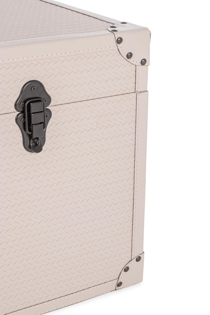 Set da 4 Bauli in MDF e Similpelle con Chiusura a Scatto - BAULE