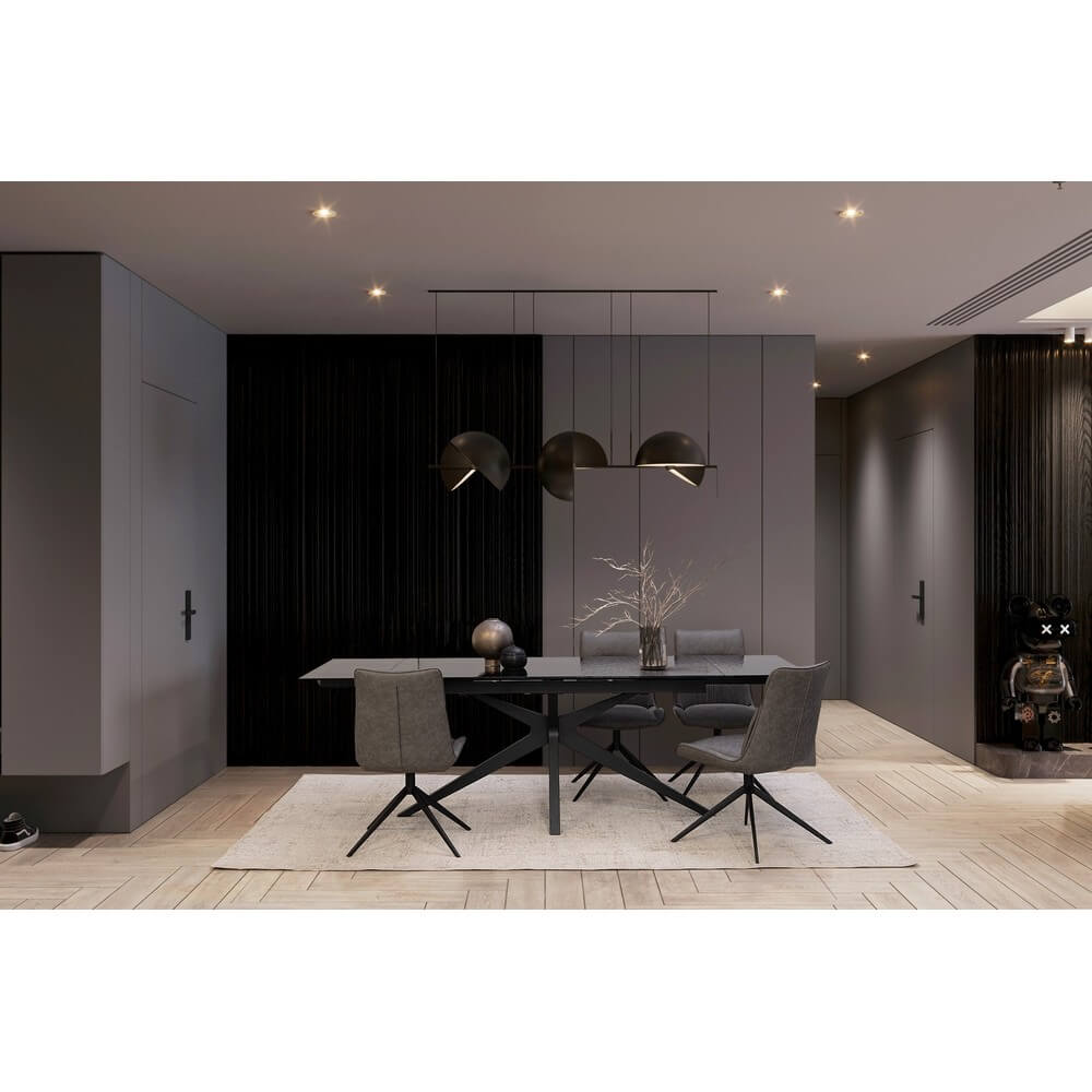 Tavolo da Pranzo Allungabile 160-240 cm Piano in Vetro Base Acciaio - AIRA
