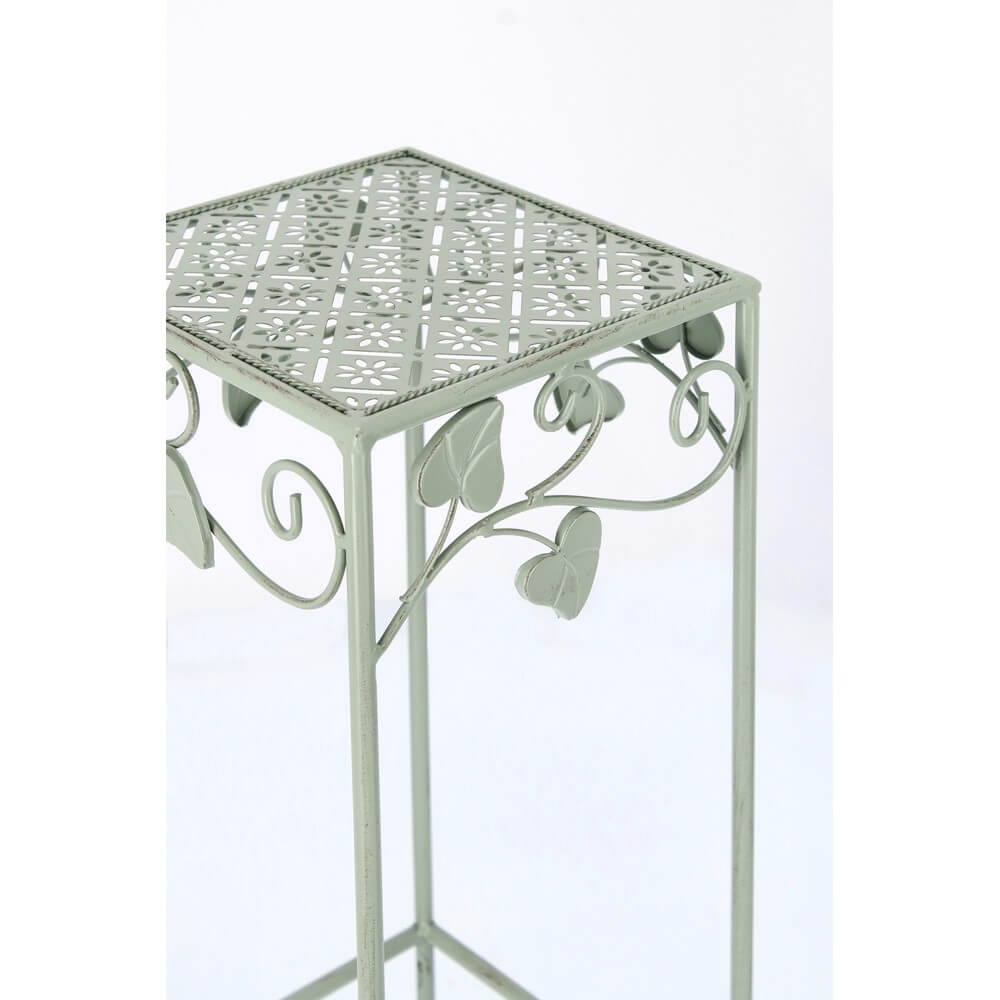 Set di 2 Set da 3 Porta Fiore in Acciaio con Decori Foglie - GIANNA