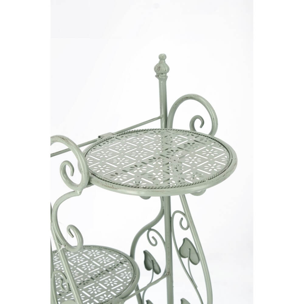 Set di 3 Porta Fiori in Acciaio con 4 Piani Rotondi Stile Romantico - GIANNA