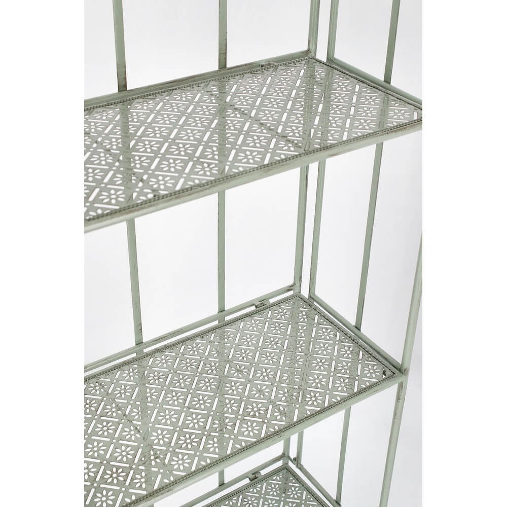Scaffale in Ferro Battuto 4 Piani Pieghevole Stile Romantico - GIANNA
