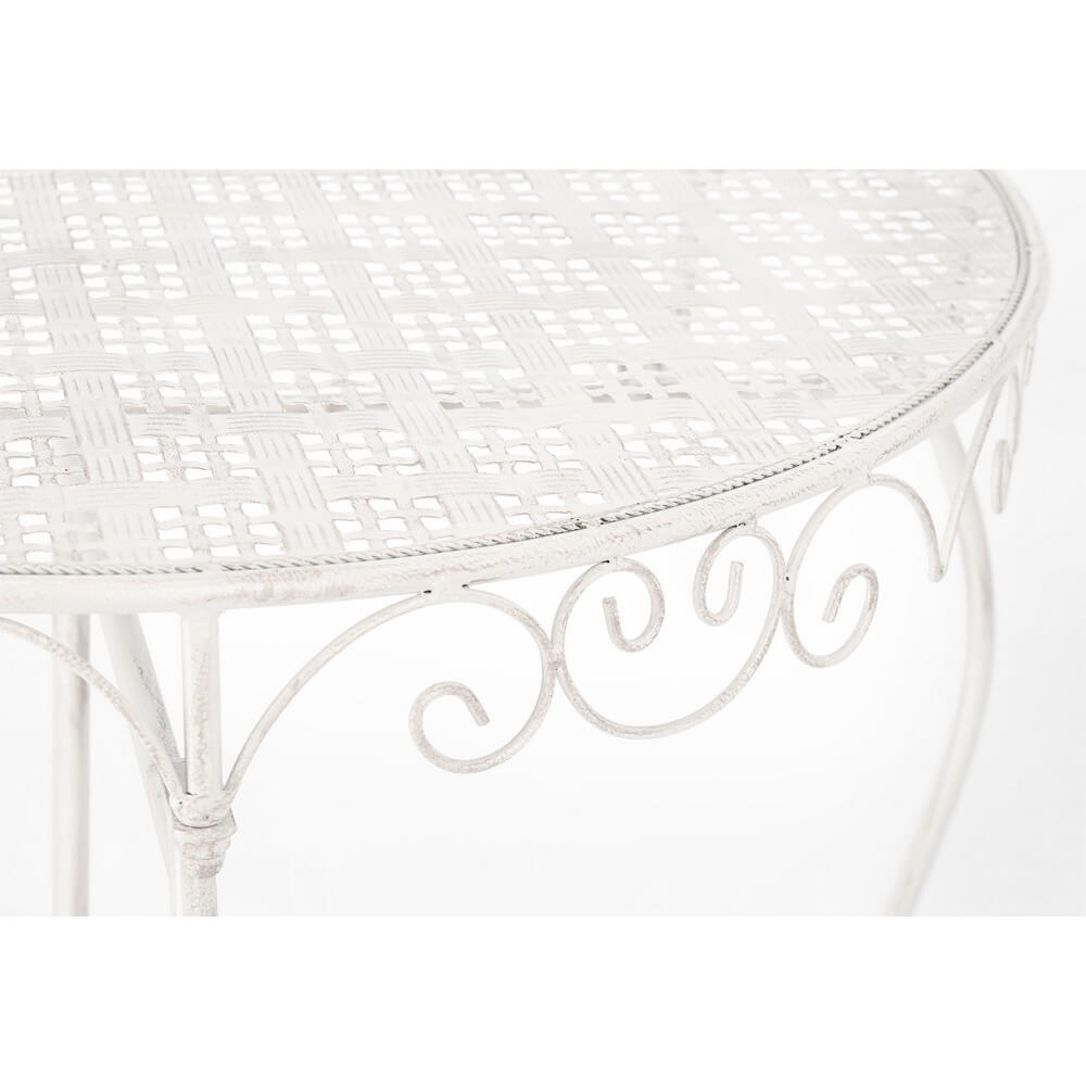 Set di 2 consolle mezzaluna in acciaio stile romantico bianco - IRENE