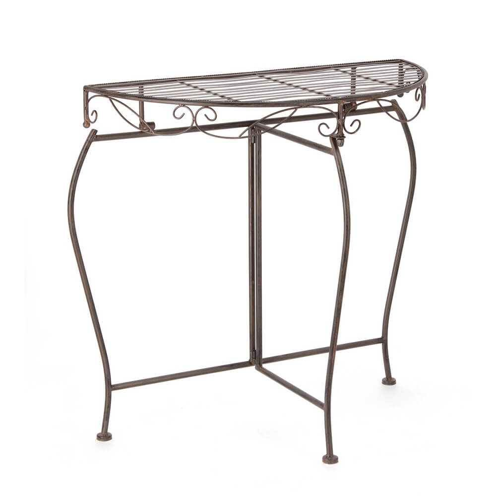 Set di 2 Consolle in Acciaio Verniciato Stile Ferro Battuto - EMMA