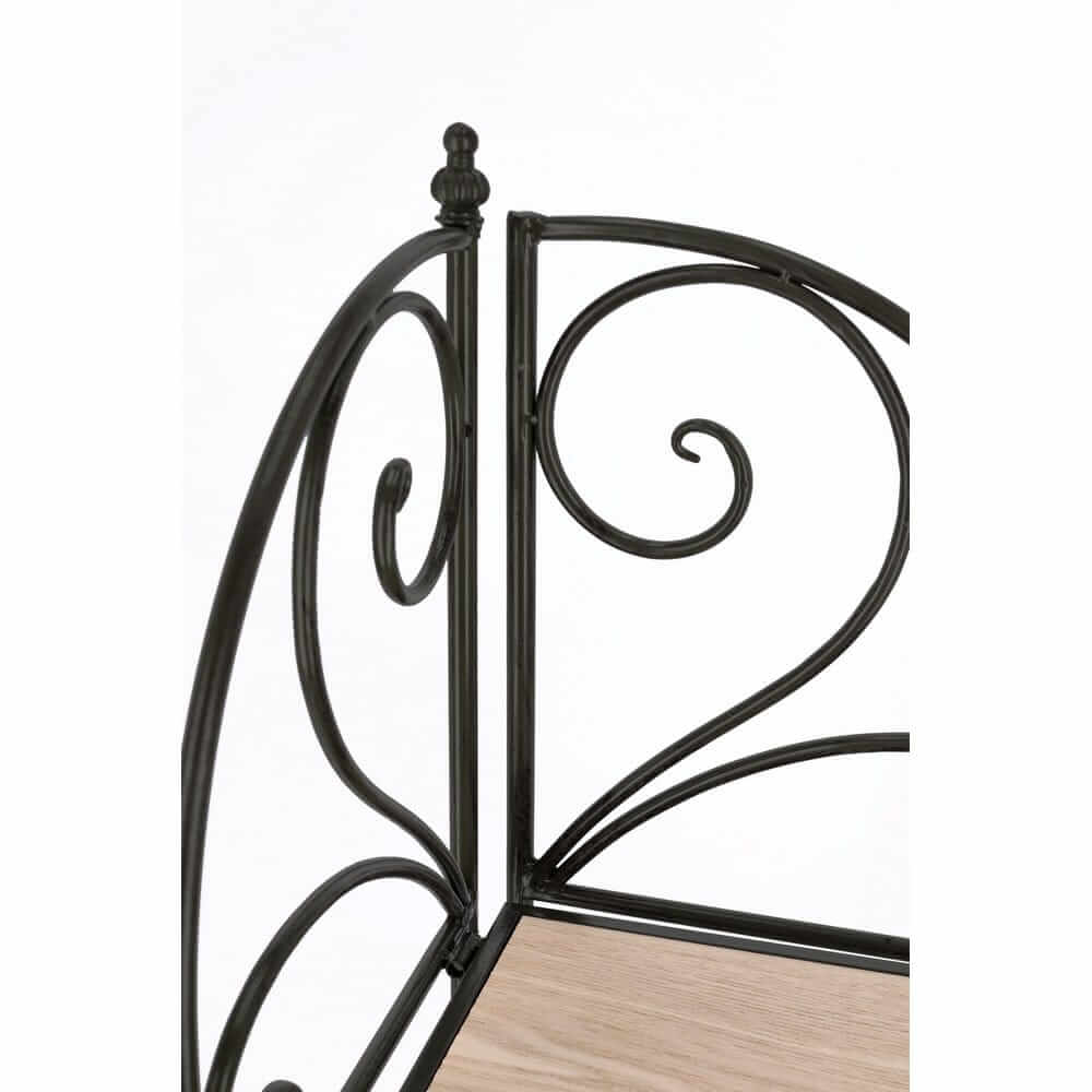 Angoliera 3 Piani in Metallo Nero e MDF Stile Romantico - GISELLE
