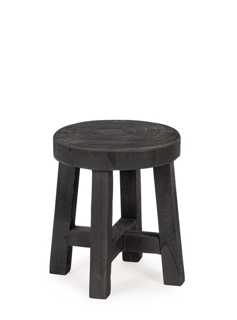 Set di 2 Tavolini Porta Vaso Rotondi in Legno di Paulownia H30 - YAKO